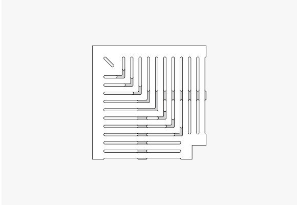 Reinforced stone channel trench grates Jonite (corner)