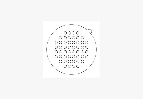 FCSR-135/158 classic square floor trap with round cover