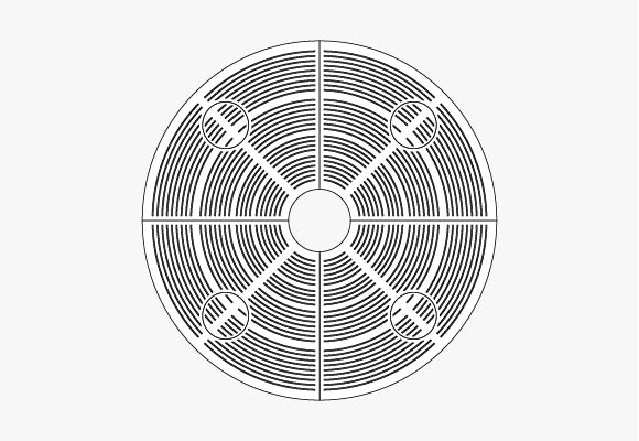 Concentric R2000/350 tree grate with light port