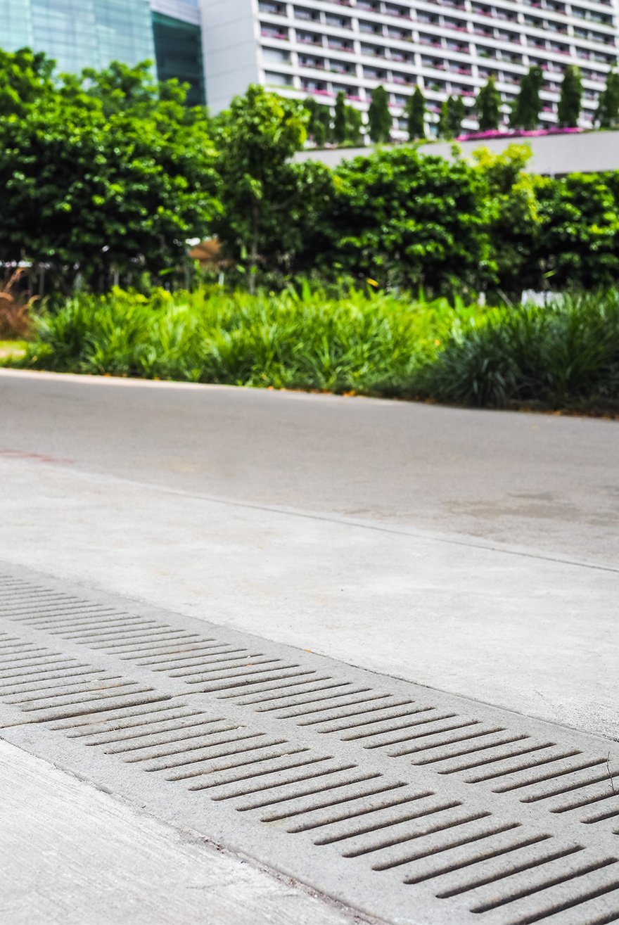 Jonite trench grates are anti-slip and safe for pedestrians even in tropical rains