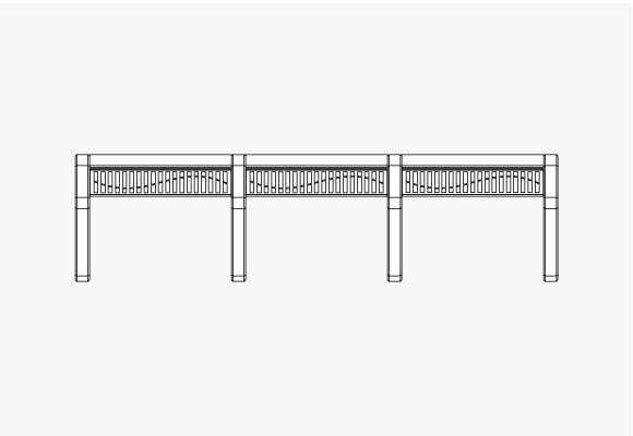 SS 210-3 Seater bench