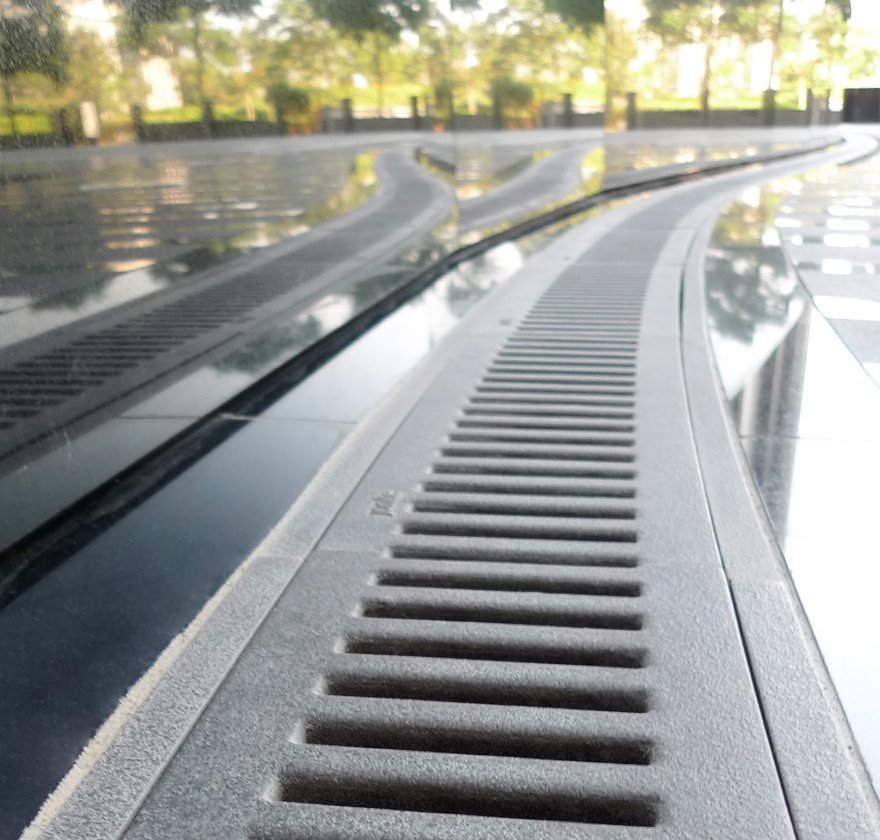 Jonite Projects- Reconstituted Stone Trench Grates Armani Hotel Close Up