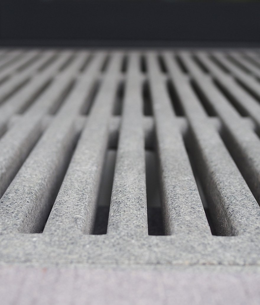 close up image of stone grate