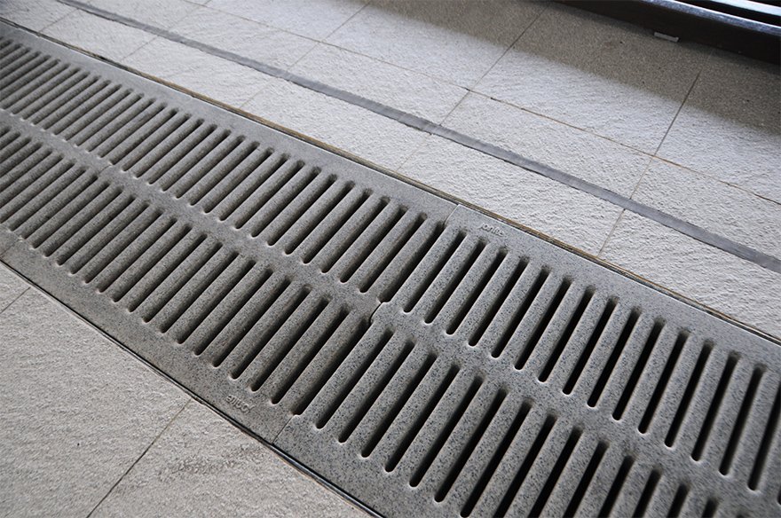 slotted Jonite grates at Stamford American