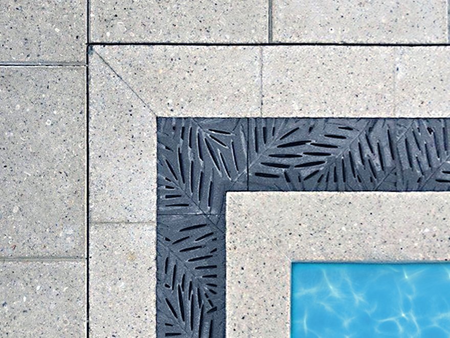 Beautiful luxurious stone reinforced pool grates Jonite in Hutchinson Shore Florida