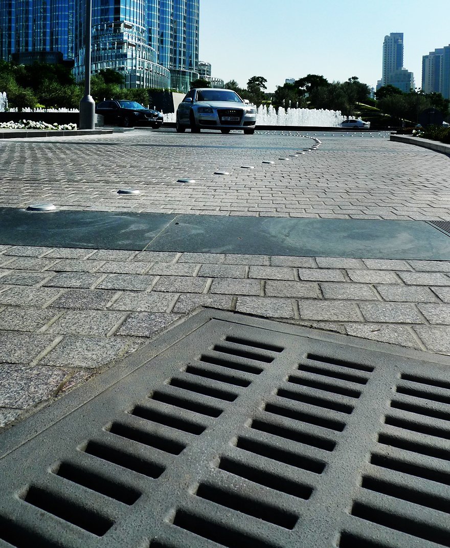 High performance reinforced stone sump covers in Burjside Boulevard