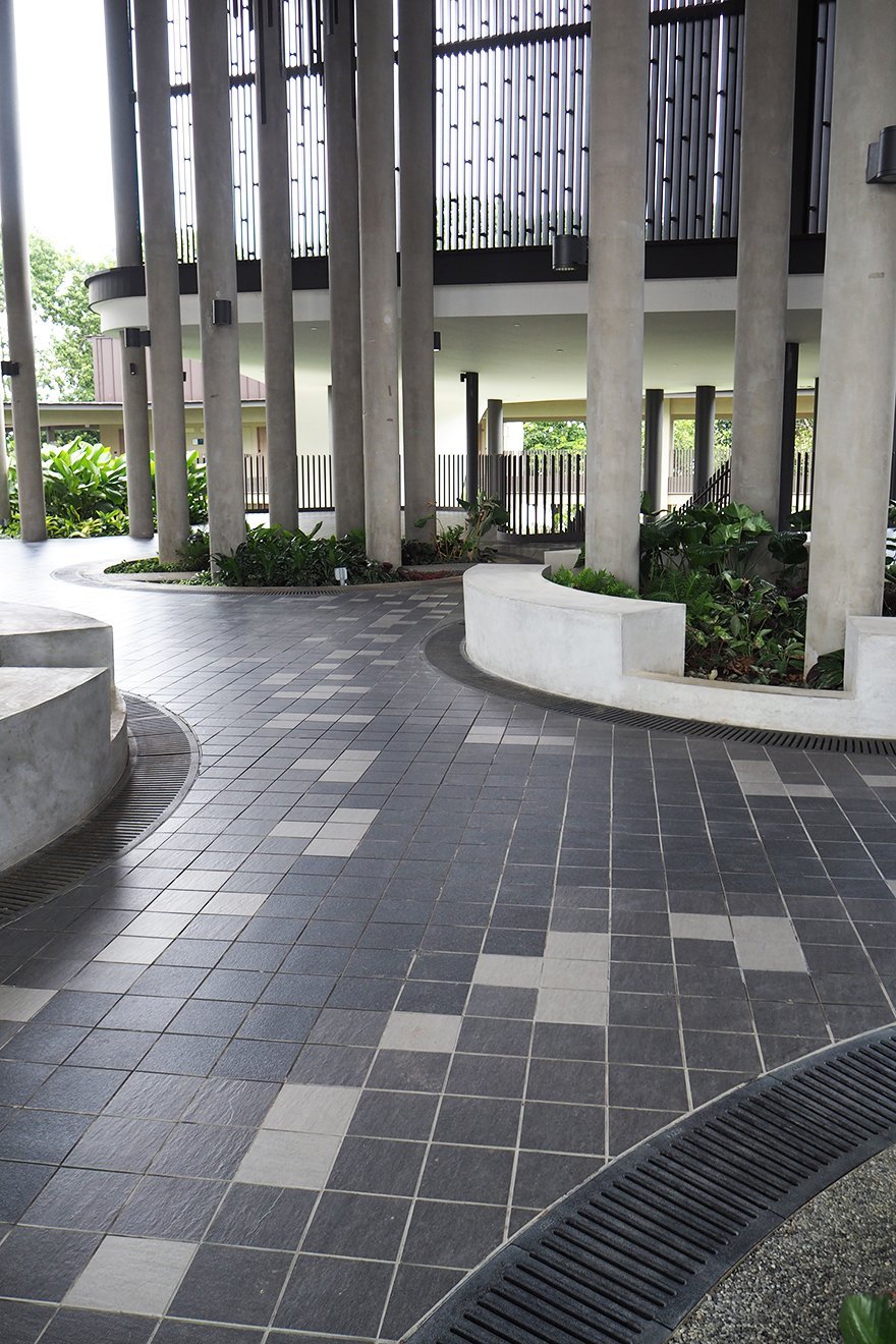 Jonite stone grates at Downtown East