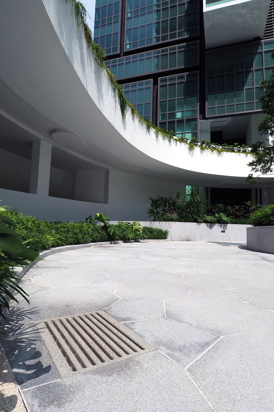 Jonite reinforced stone sump covers in 8 St Thomas Singapore