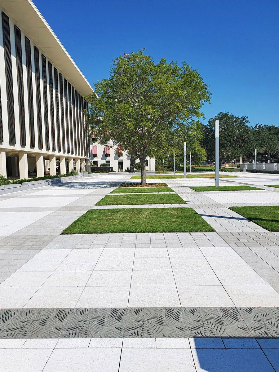 Jonite stone grates around the grounds of the Florida State Capital