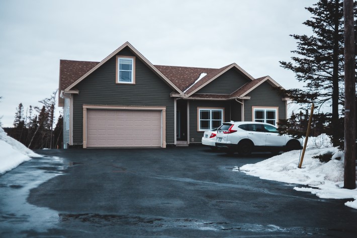 Driveway with snow