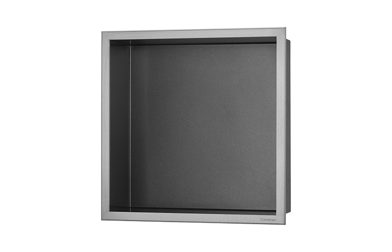 BOX-30x30x10-A wall niche in brushed stainless steel