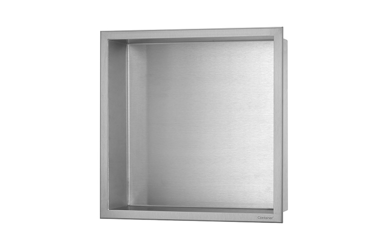 BOX-30x30x10 wall niche in brushed stainless steel