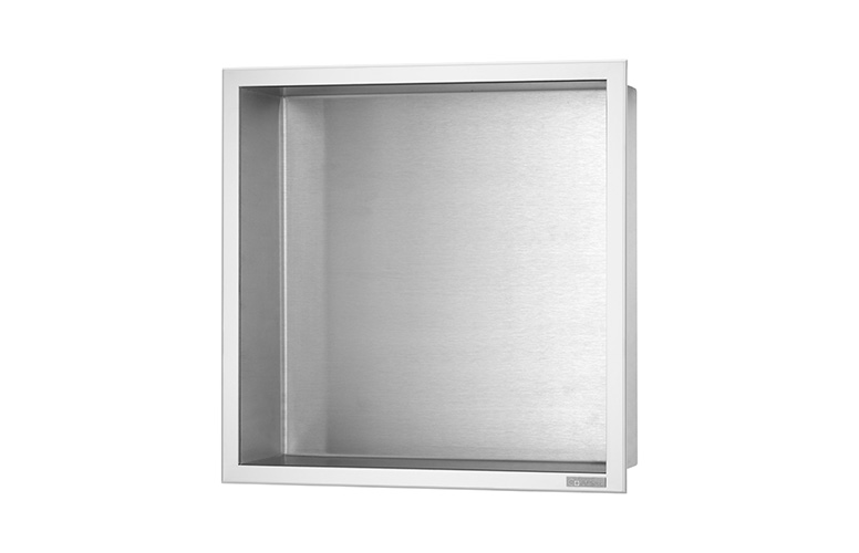 BOX-30x30x10-P wall niche in polished stainless steel