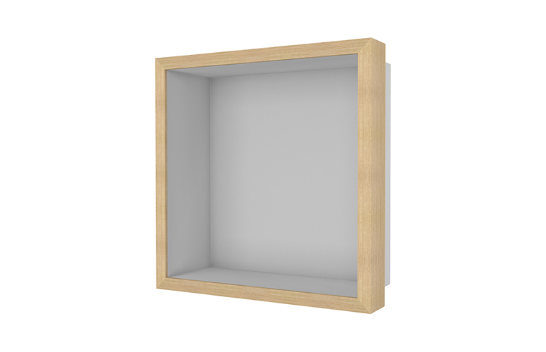 BOXW-30x30x10-N W-Box with natural oak frame finish