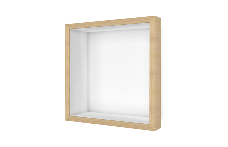 BOXW-30x30x10-WN W-Box with natural oak frame finish