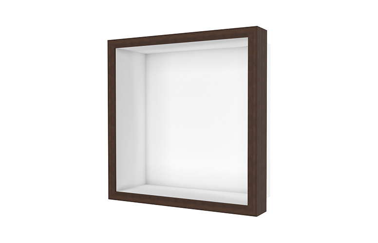 BOXW-30x30x10-WW W-Box with oak-walnut frame finish