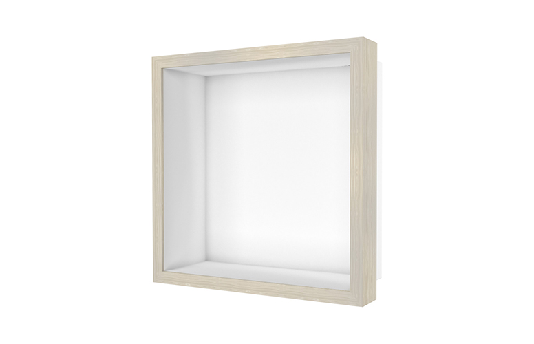 BOXW-30x30x10-WOWW W-Box with white washed oak frame finish