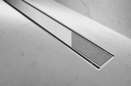 MLZT Modulo TAF shower drain in brushed stainless steel