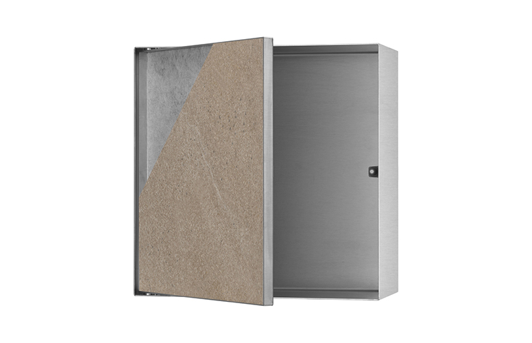BOXT-30x30x10 T-Box in brushed stainless steel