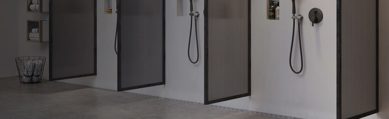 shower boards installed in a shower floor