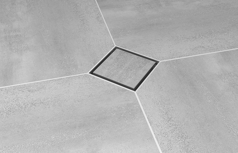 Waterstop Aqua 100x100 mm in brushed stainless steel