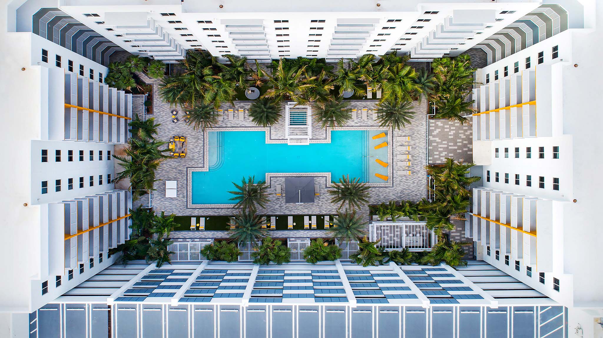 view of the pool are at Aura Boca from above