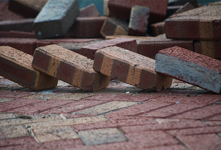 bricks placed on each other