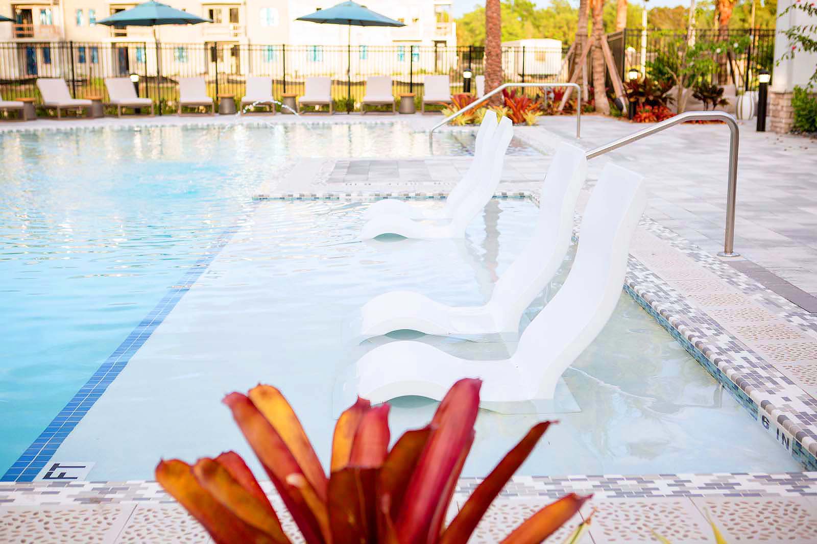 chairs in the pool at Edge75