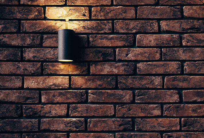 light on a brick wall