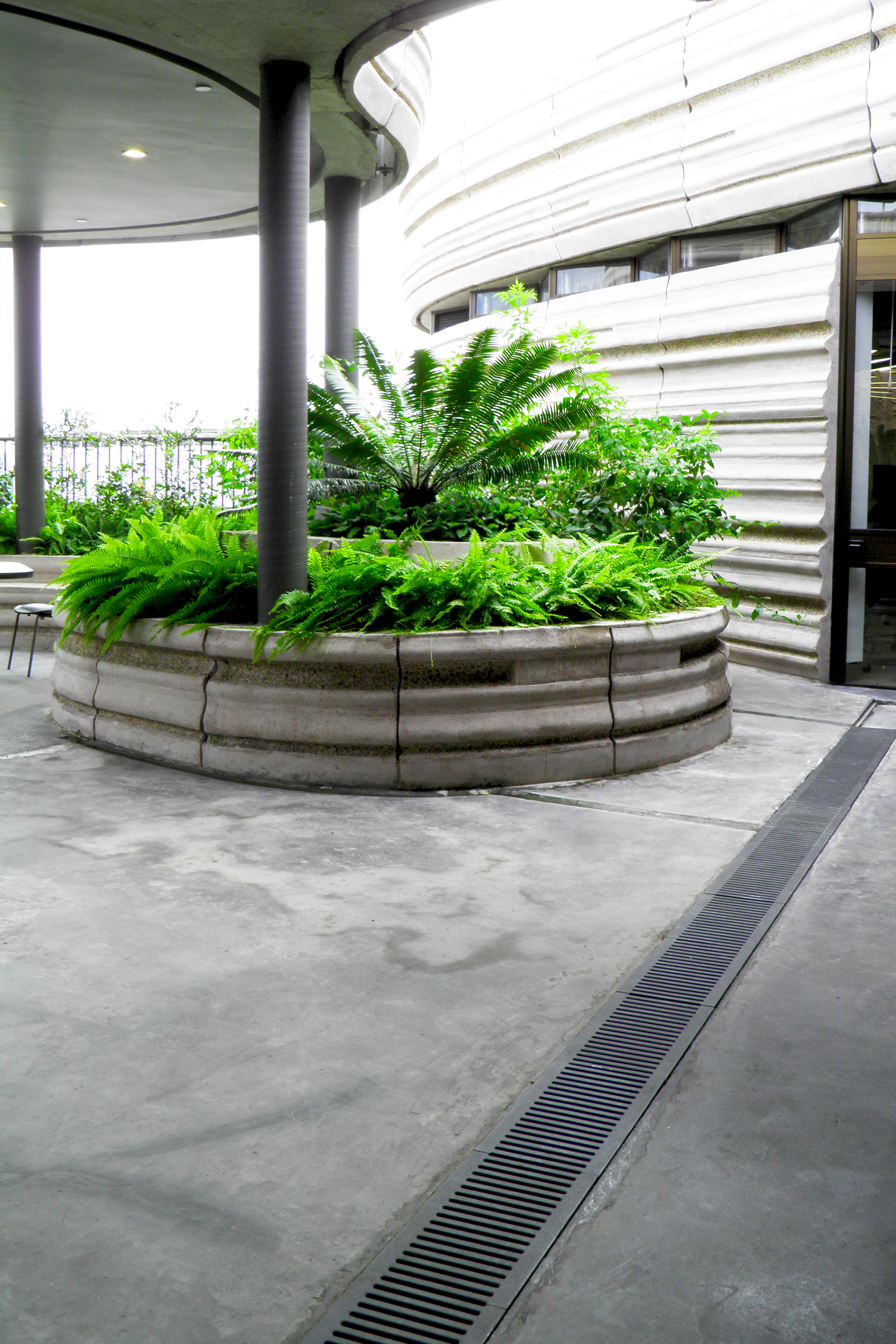 multiple Jonite stone trench grates at the NTU Learning Hub