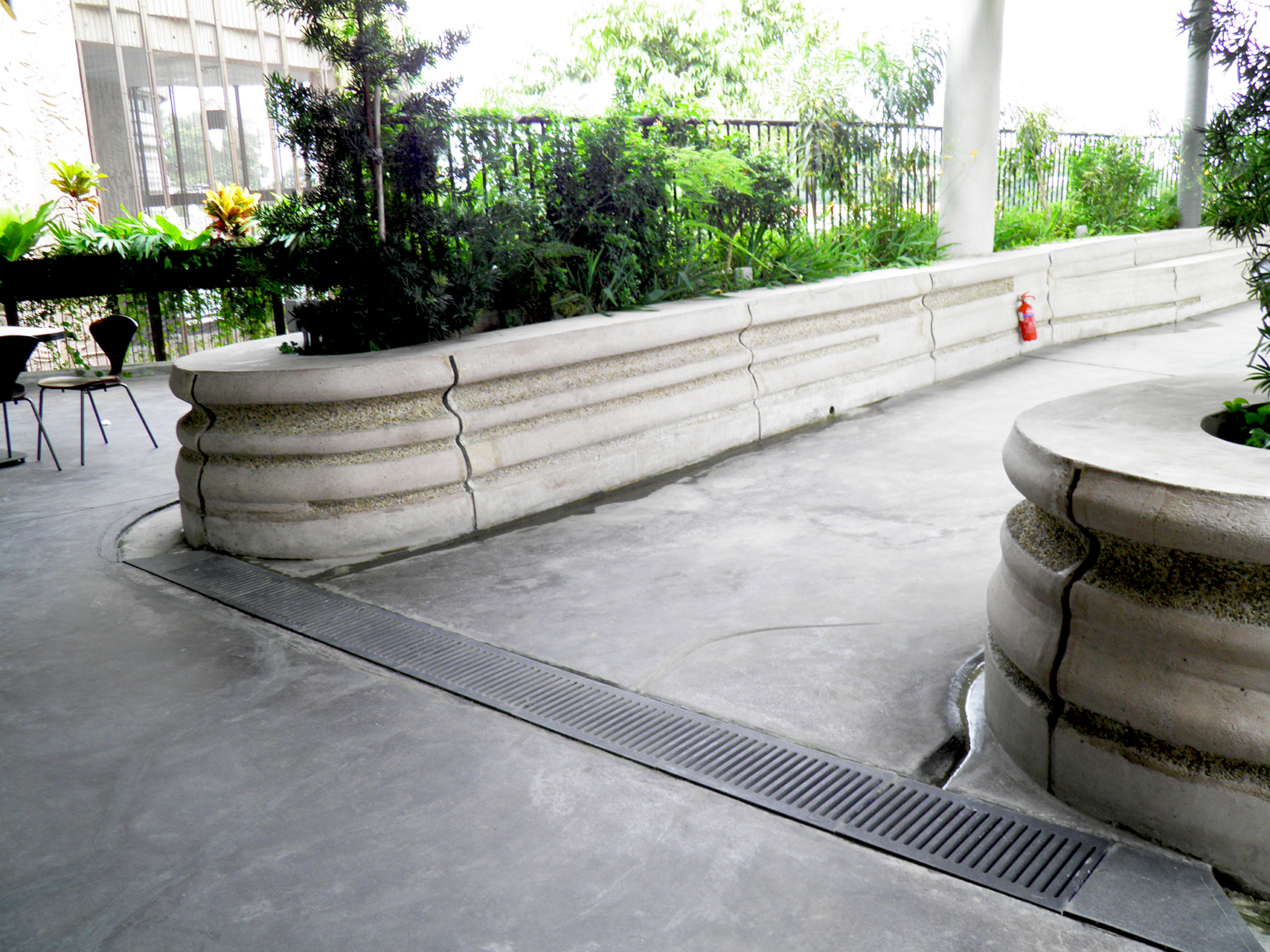 Jonite stone trench grate installed at the NTU Learning Hub