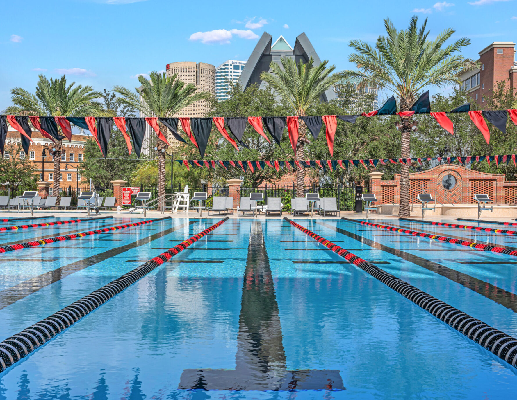 swimming lanes at the pool at the University of Tampa