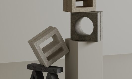 Jonite breeze blocks stacked on top of each other